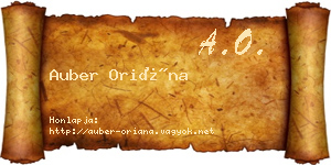 Auber Oriána névjegykártya